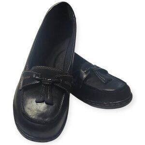 Clarks Collection Ashland Bubble Loafer Black Leather Women's Shoe size 8 1/2